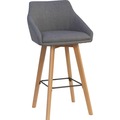 Lorell Gray Flannel Mid-Century Modern Guest Stool, PK2 68561